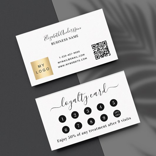 Wit qr-code zakelijk logo loyaliteitskaart klantenkaartje