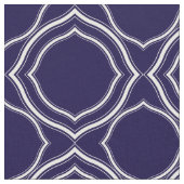 Wit Quatrefoil op Midnight Blue Achtergrond Stof (Close Up)
