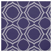 Wit Quatrefoil op Midnight Blue Achtergrond Stof (Swatch)