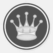 Wit Queen Schaakstuk Ronde Sticker (Voorkant)