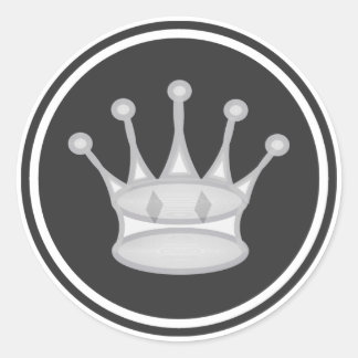 Wit Queen Schaakstuk Ronde Sticker