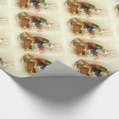 WIT-RABBIT MET EENVOUDIGERE EGG CADEAUPAPIER (Hoek)