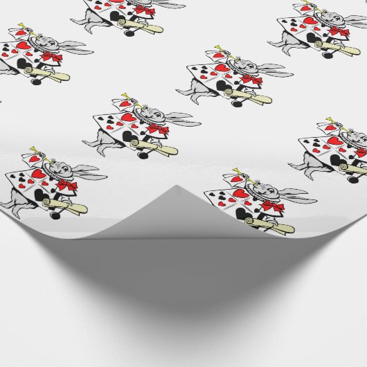 WIT-RABBIT-MOTIF VAN ALICE IN WONDERLAND CADEAUPAPIER (Hoek)