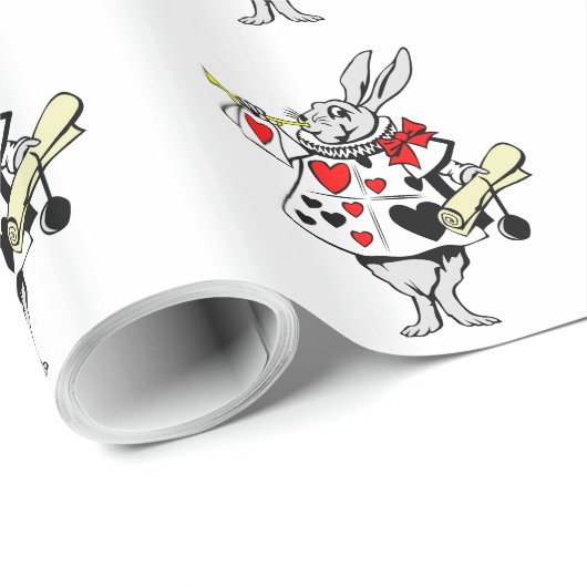 WIT-RABBIT-MOTIF VAN ALICE IN WONDERLAND CADEAUPAPIER (Rol Hoek)