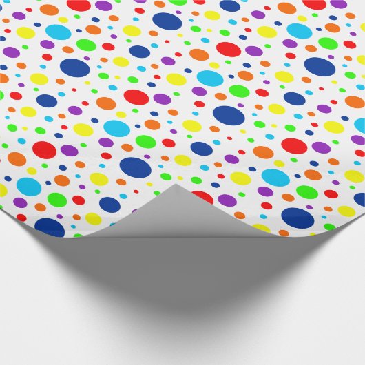 Wit Rainbow Spots inpakpapier (Hoek)