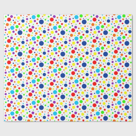 Wit Rainbow Spots inpakpapier (Vlak)