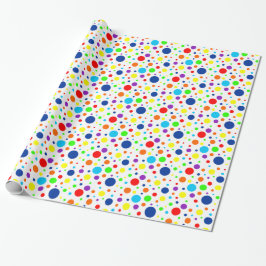 Wit Rainbow Spots inpakpapier