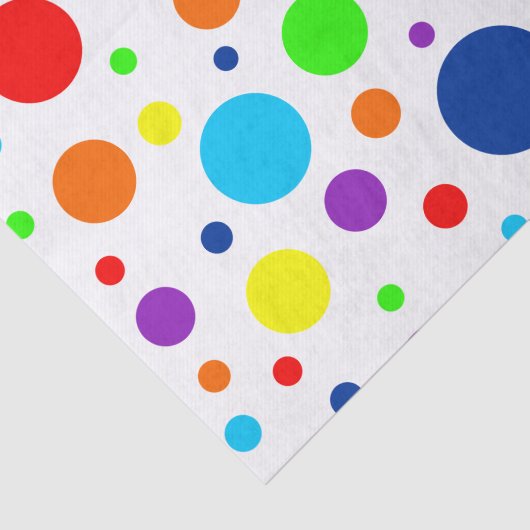 Wit Rainbow Spots Tissue Paper Tissuepapier (Detail)