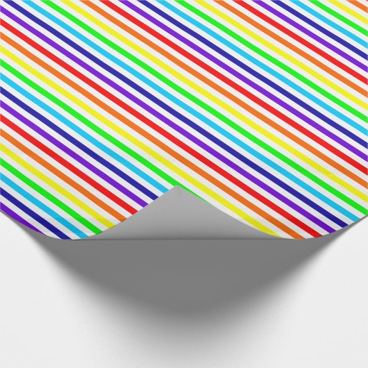 Wit Rainbow Stripes inpakpapier (Hoek)