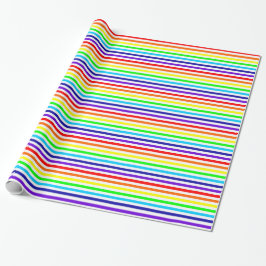 Wit Rainbow Stripes inpakpapier
