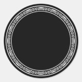 Wit randframe voor uw tekst ronde sticker (Voorkant)