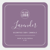 Wit randlogo aanpasbare kleur productlabel vierkante sticker (Voorkant)