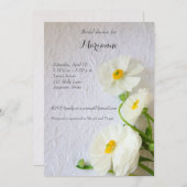 Wit ranunculus op getextureerd papier kaart (Voorkant / Achterkant)