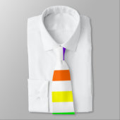 Wit regenboogStropdas (horizontale strepen) Stropdas (Gebonden)