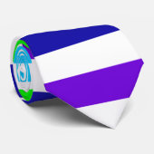 Wit regenboogStropdas (horizontale strepen) Stropdas (Opgerold)