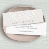 wit reliëf look bladeren mini visitekaartje