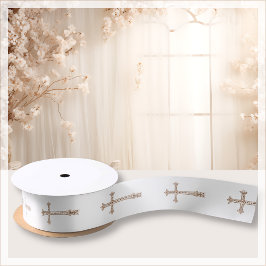 Wit | Religieus kruis | Doopcadeau Satijnen Lint