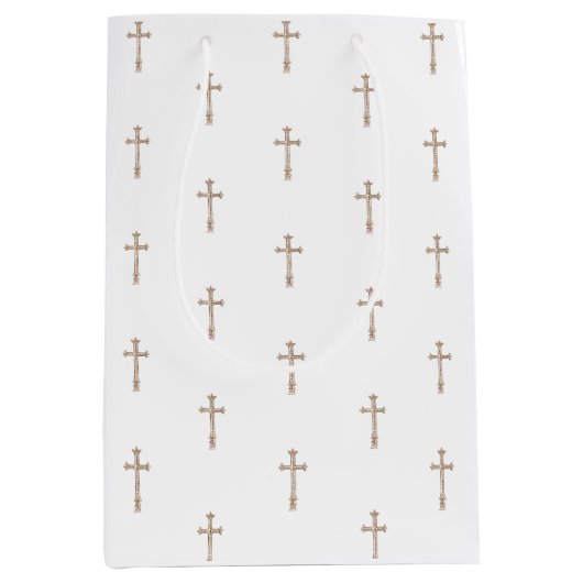 Wit Religieus Kruis | Medium Cadeauzakje (Voorkant)