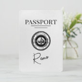Wit Reno paspoort Bewaar de datum Save The Date (Staand voorkant)
