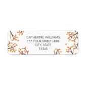 Wit retouradres herfst vertakking etiket (Voorkant)