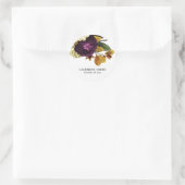 WIT  RETRO BURGUNDY HERFST FLORAL WEDING RONDE STICKER (Tas)