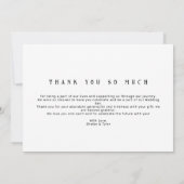 Wit  Retro Ornament Lijst Foto Bruiloft Bedankkaart (Achterkant)