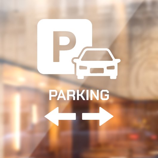 Wit Richtingparkeervlak Vet Raamsticker (Vel 2)
