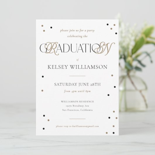 Wit RN Graduatie Graduation Party Invitation Aankondiging (Staand voorkant)