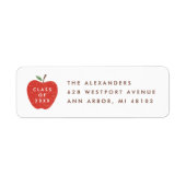 Wit Rode Appel Voorschools Afstudeeradreslabel Etiket (Voorkant)