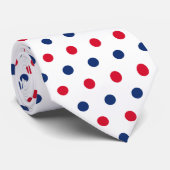 Wit Rode en Blauwe Stippen Stropdas (Opgerold)