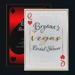 Wit & Rode Hartenkoningin Las Vegas Bruidsdiner Kaart<br><div class="desc">Aanpassen voor elke gelegenheid</div>