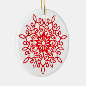 Wit Rode Mooie Sierlijke Traditionele Kerstmis Keramisch Ornament (Rechts)