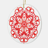 Wit & Rode Pretty decoratieve Mandala Cute Kerstmi Keramisch Ornament (Links)