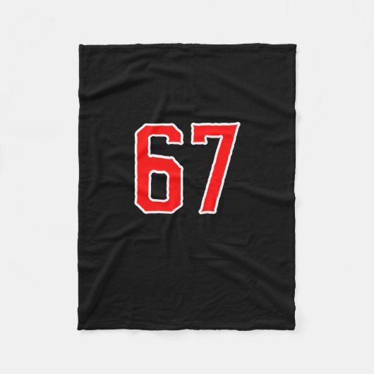 Wit Rode Sportteam Nummer #67 Swea Fleece Deken (Voorkant)
