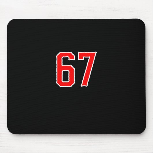Wit Rode Sportteam Nummer #67 Swea Muismat (Voorkant)