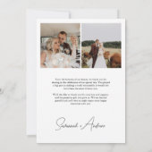 Wit Romantisch 6 Huwelijksfoto's Dank u Nota Bedankkaart (Achterkant)