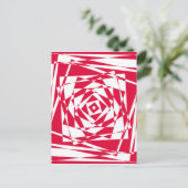 Wit & Rood Abstract Optische Illusie Briefkaart (Staand voorkant)