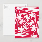 Wit & Rood Abstract Optische Illusie Briefkaart (Voorkant / Achterkant)