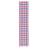 Wit Rood Blauw Geruit Schotse Ruit Design Korte Tafelloper (Voorkant)