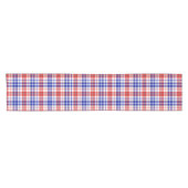 Wit Rood Blauw Geruit Schotse Ruit Design Korte Tafelloper (Horizontaal)