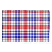 Wit Rood Blauw Geruit Schotse Ruit Design Kussensloop (Achterkant)