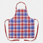 Wit Rood Blauw Geruit Schotse Ruit Design Schort (Voorkant)