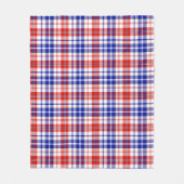 Wit Rood Blauw Geruit Schotse Ruit Ontwerp Fleece Deken (Voorkant)