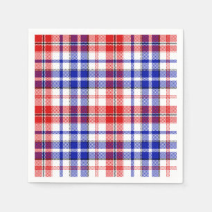Wit Rood Blauw Geruit Schotse Ruit Ontwerp Servet