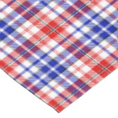 Wit Rood Blauw Geruit Schotse Ruit Ontwerp  Tafelkleed (Gekanteld)
