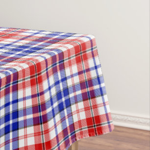Wit Rood Blauw Geruit Schotse Ruit Ontwerp Tafelkleed