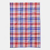 Wit Rood Blauw Geruit Schotse Ruit Ontwerp Theedoek (Verticaal)