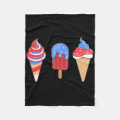 Wit Rood Blauw Ijs Amerikaanse Vlag 4th van Juli Fleece Deken (Voorkant)