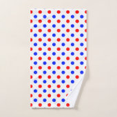 Wit Rood Blauw Stippen Design  Bad Handdoek (Handdoek)