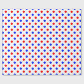 Wit Rood Blauw Stippen Design Cadeaupapier (Vlak)